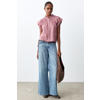 MANGO TEEN blouse met krijtstreep roze