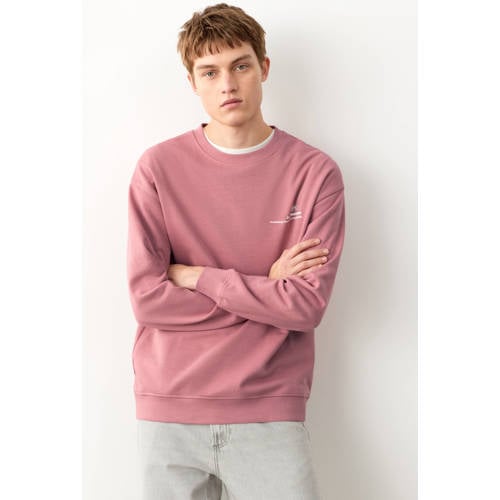 MANGO TEEN sweater met backprint roze Backprint