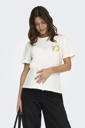 zwangerschaps T-shirt met backprint ecru