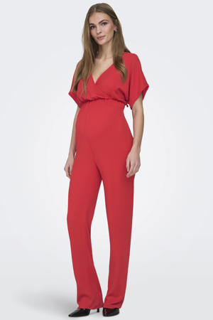 zwangerschaps jumpsuit rood