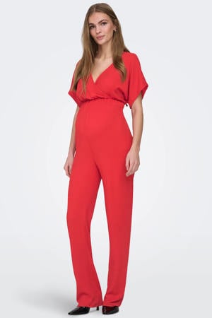 zwangerschaps jumpsuit rood