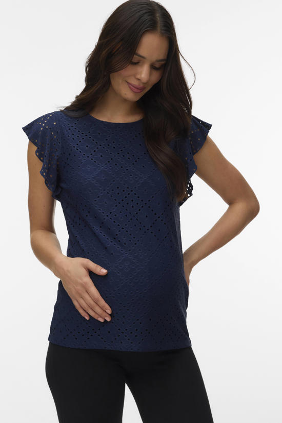 blauwe zwangerschaps t-shirts dames