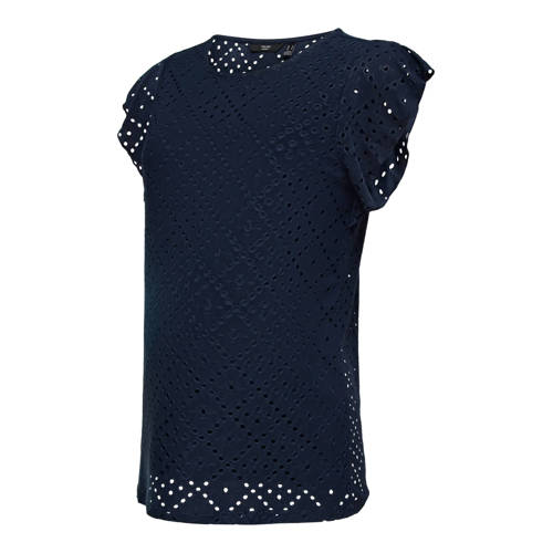 VERO MODA MATERNITY zwangerschaps T-shirt donkerblauw Dames Polyester Ronde hals - maat S afbeelding