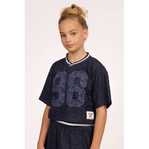 NIK&NIK T-shirt Blauw Meisjes Katoen V-hals Printopdruk - maat 152 afbeelding