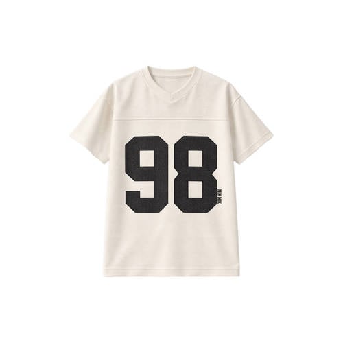 NIK&NIK T-shirt wit Meisjes Katoen V-hals Printopdruk - maat 140 afbeelding