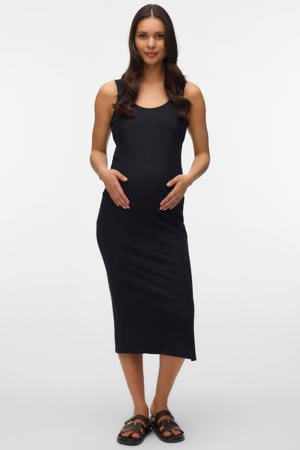 bodycon zwangerschapsjurk midi zwart
