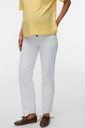 MLOLLI high waist zwangerschaps straight leg jeans wit