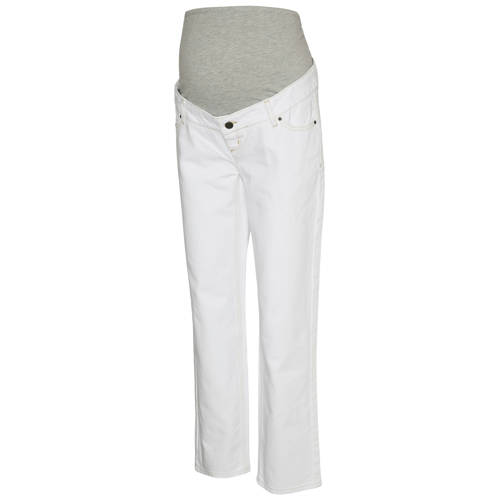 MAMALICIOUS MLOLLI high waist zwangerschapskleding straight leg jeans wit Dames Katoen - maat 27-32 afbeelding