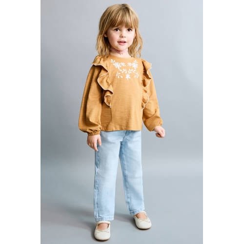 Mango Kids barrel jeans light blue denim Blauw Effen - maat 116 afbeelding