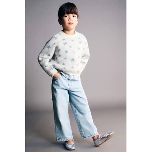 Mango Kids straight leg jeans light blue denim Blauw Effen - maat 98 afbeelding