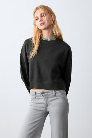 cropped trui antraciet