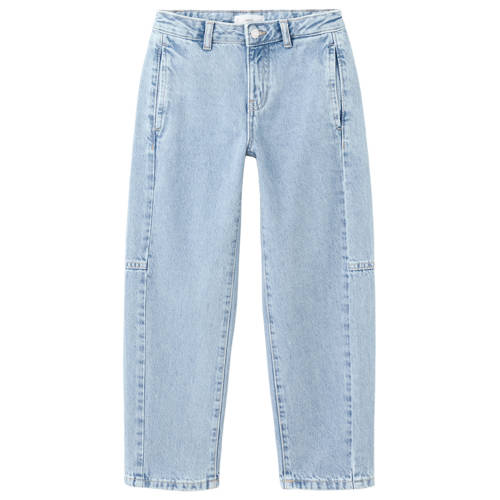 Mango Kids barrel jeans light blue denim Blauw Effen - maat 164 afbeelding