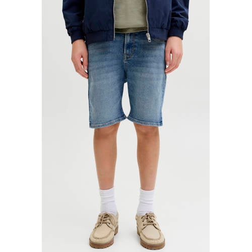JACK & JONES JUNIOR regular short medium blue denim Korte broek Blauw Jongens Stretchdenim - maat 140 afbeelding