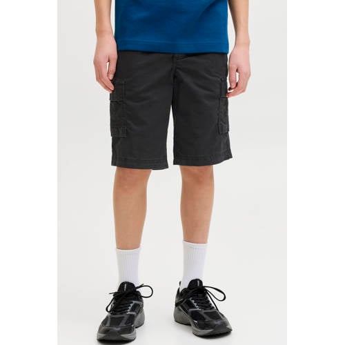 JACK & JONES JUNIOR relaxed high waist cargo short zwart Korte broek Jongens Katoen - maat 152 afbeelding