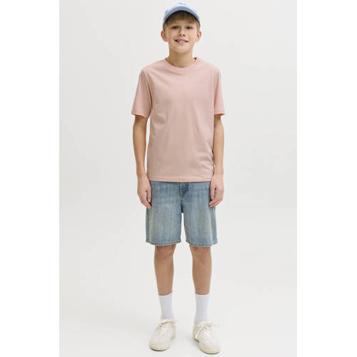 JACK & JONES JUNIOR T-shirt met backprint roze Jongens Katoen Ronde hals - maat 140 afbeelding