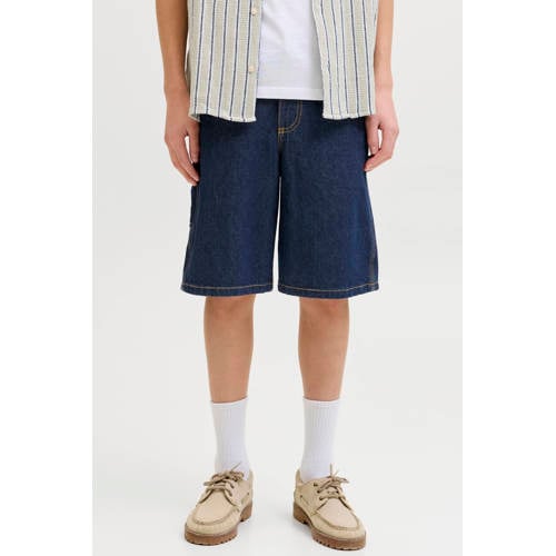 JACK & JONES JUNIOR baggy high waist short medium blue denim Korte broek Blauw - maat 176 afbeelding
