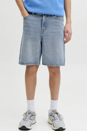 relaxed short light blue denim