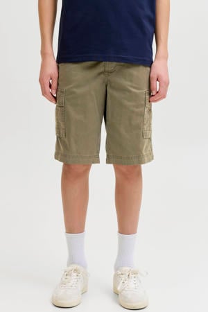 relaxed high waist cargo short olijfgroen