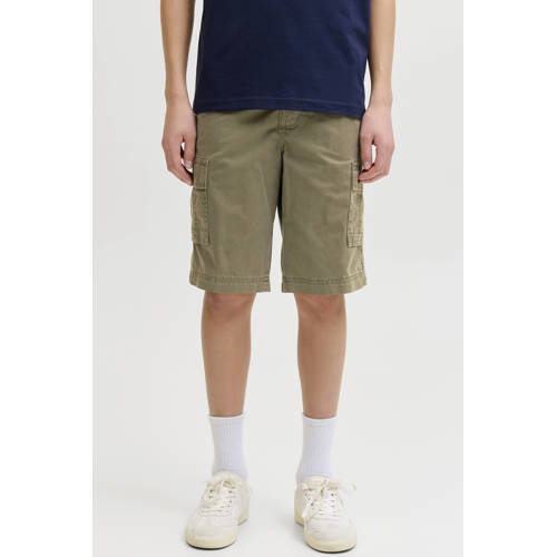 JACK & JONES JUNIOR relaxed high waist cargo short olijfgroen Korte broek Jongens Katoen - maat 152 afbeelding