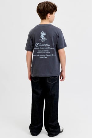 T-shirt met backprint donkerblauw