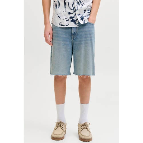 JACK & JONES JUNIOR jort medium blue denim Korte broek Blauw Effen - maat 152 afbeelding