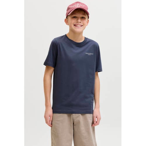 JACK & JONES JUNIOR T-shirt met backprint blauw Jongens Katoen Ronde hals - maat 164 afbeelding