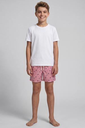 gestreepte zwemshort rood