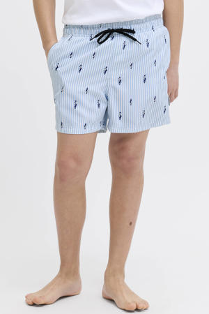 gestreepte zwemshort lichtblauw