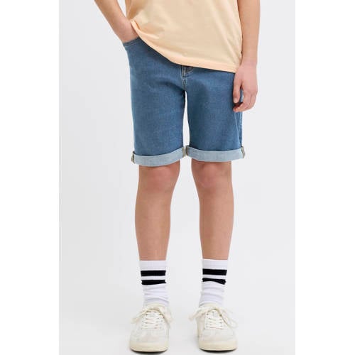 JJ REBEL JUNIOR regular short medium blue denim Korte broek Blauw Jongens Stretchdenim - maat 134 afbeelding