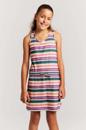 gestreepte zomerjurk paars