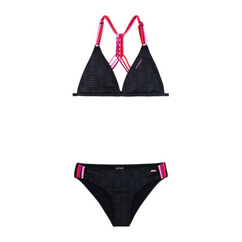 Protest triangel bikini PRTFIMKES JR zwart Meisjes Polyester Grafisch - maat 140 afbeelding