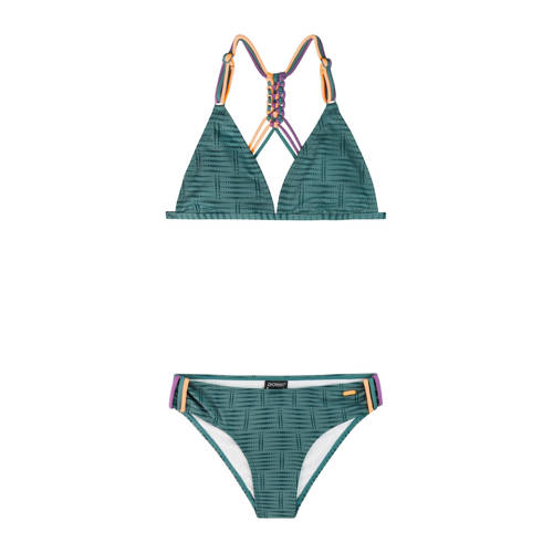 Protest triangel bikini PRTFIMKES JR groen Meisjes Polyester Grafisch - maat 164 afbeelding