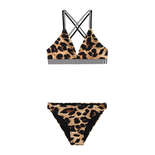 Protest triangel bikini PRTSUZANA JR beige/bruin Meisjes Polyester Panterprint - maat 116 afbeelding