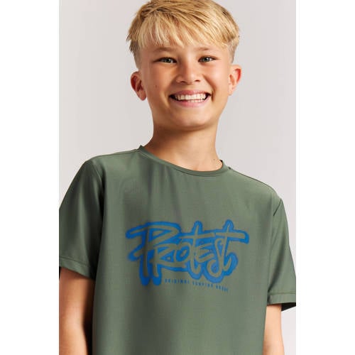 Protest UV T-shirt PRTCAPTAIN JR groen UV shirt Jongens Polyamide Ronde hals - maat 176 afbeelding