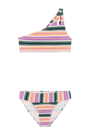one shoulder bikini PRTGOGO JR roze/groen/wit