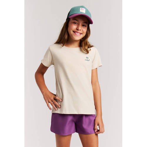 Protest T-shirt met backprint beige Meisjes Katoen Ronde hals Backprint - maat 128 afbeelding