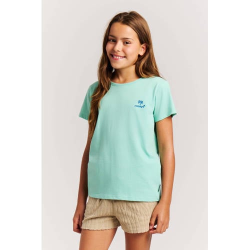 Protest T-shirt met backprint lichtblauw Meisjes Katoen Ronde hals Backprint - maat 104 afbeelding