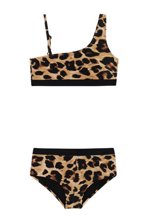 one shoulder bikini PRTPANTER JR beige/zwart