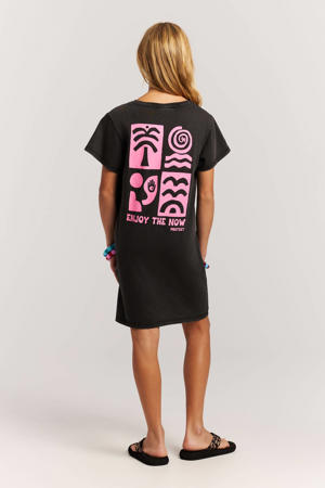 T-shirtjurk met backprint zwart