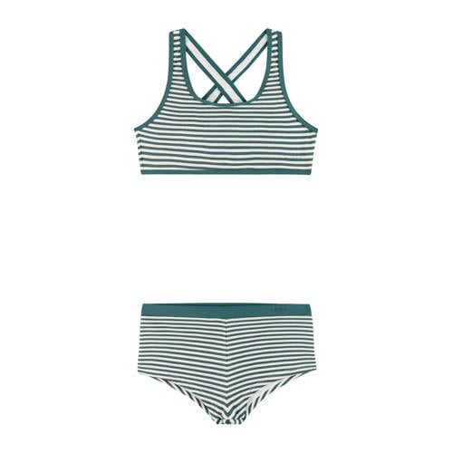 Protest crop bikini PRTNINJA JR groen/wit Meisjes Polyester Streep - maat 116 afbeelding