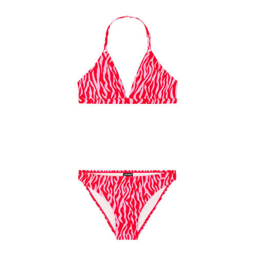 Protest triangel bikini PRTFABU JR rood Meisjes Polyester Zebraprint - maat 128 afbeelding