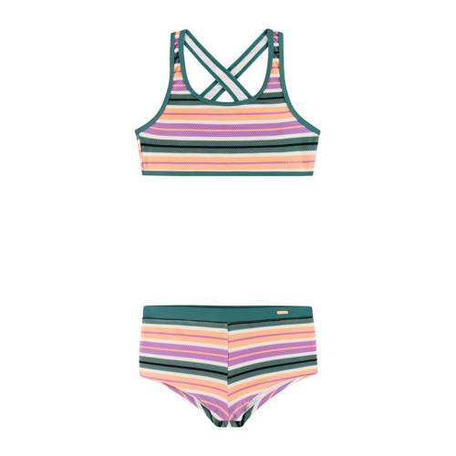 Protest crop bikini PRTNINJA JR roze/groen/wit Meisjes Polyester Streep - maat 116 afbeelding