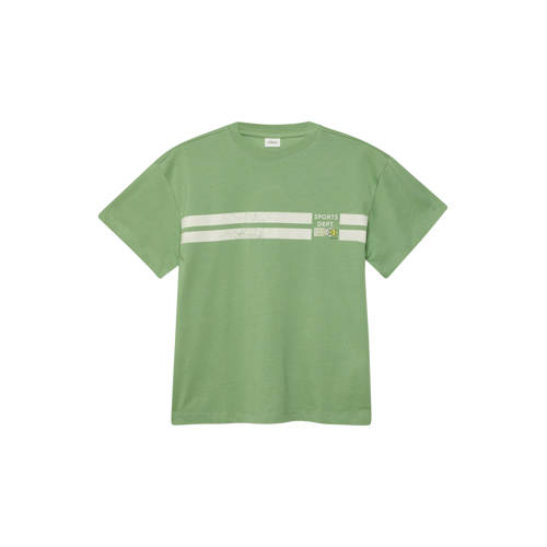 s.Oliver T-shirt met backprint groen Jongens Katoen Ronde hals Backprint - maat 158/164 afbeelding