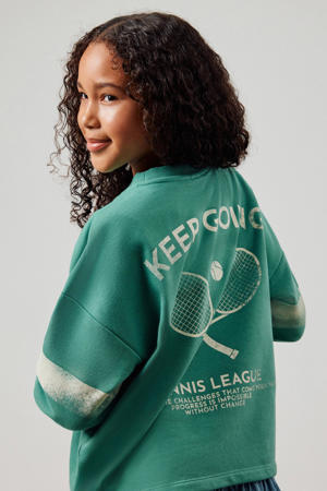 longsleeve met backprint groen