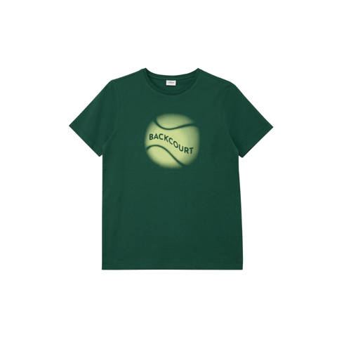 s.Oliver T-shirt donkergroen Jongens Katoen Ronde hals Printopdruk - maat 158/164 afbeelding