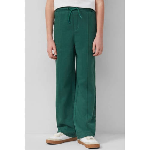 s.Oliver straight casual broek donkergroen Jongens Katoen Effen