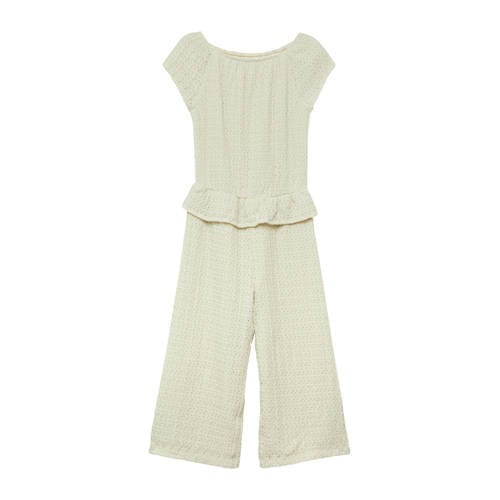 s.Oliver jumpsuit beige Meisjes Polyester Ronde hals Effen