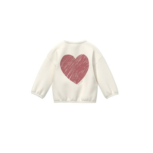 s.Oliver sweater met backprint met hartjes ecru Backprint