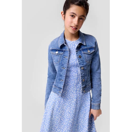 s.Oliver denim spijkerjas medium blue denim Blauw Effen