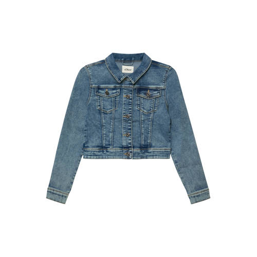 s.Oliver denim spijkerjas medium blue denim Blauw Effen - maat 170/176 afbeelding